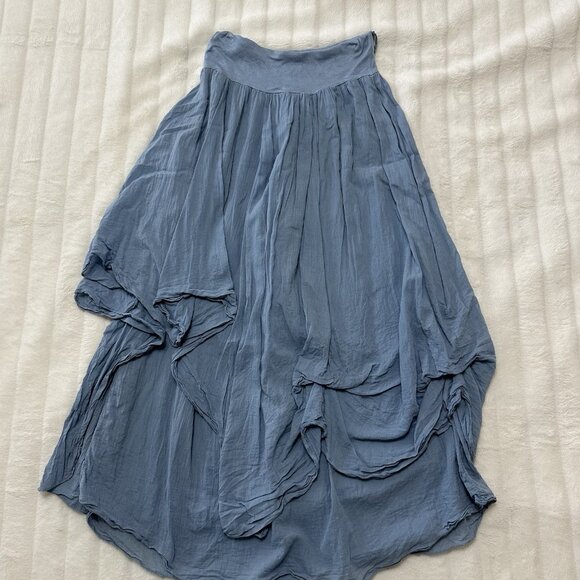 Scandal Made in Italy Blue Skirt Size M Flowy Light Festivals Summer - Picture 2 of 7